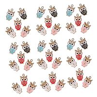 STOBOK Diy Jewelry Making Owl Charms Pendant 50pcs Craft Accessories for Bracelet Anklet Scrapbookin