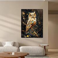 Phonily Owl Crystal Wall Art Owl Modern Crystal Porcelain Paintng Owl Decorative Painting Poster 12 