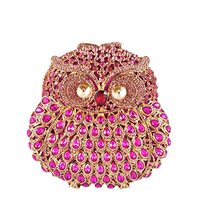 Cute Owl Clutch Women Crystal Evening bags Formal Dinner Rhinestone Handbag Party Purse (Small, Mult