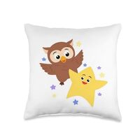 Twinkle Twinkle: Owl & Star Throw Pillow