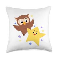 Twinkle Twinkle: Owl & Star Throw Pillow