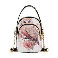 Quilted Crossbody Bags for Women,Pink Owl Women's Crossbody Handbags Small Travel Purses Phone 