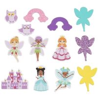 Nikki's Knick Knacks Princess and Fairy Foam Peel and Stick Stickers - Fairy Tale Princess - Pr