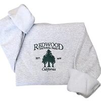 OWL COLORS Embroidered-redwood-forest-sweatshirt-redwood-national-park-unisex-sweatshirt-great-for-m