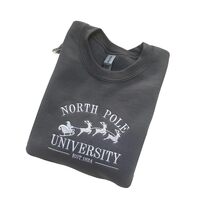 OWL COLORS Embroidered North Pole University Sweatshirt Christmas Crewneck North Pole Sweatshirt Gif