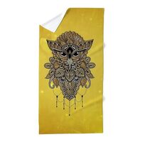 CafePress Elegant Golden Steampunk Owl Large Beach Towel, Soft Towel with Unique Design