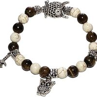 OLYMPIAN OUTFITTERS Annabeth Chase Inspired Bracelet – Athena Owl & Dagger Charms, Natural