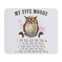 CafePress Funny Grumpy Owl Saying Non-Slip Rubber Gaming Mousepad