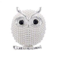 Owl Brooch Animal Pearl Corsage Scarves Shawl Clip Decoration for Women Gift White .| Practical and 