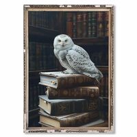 Vintage Owl Wall Art Gothic Library Print Wild Bird Pictures White Owl Poster Moody Owl Print Abstra