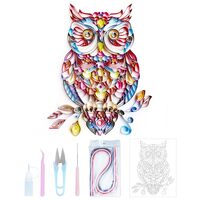 Uniquilling Quilling Kits Paper Quilling Kit for Adults, 16 * 20 in Owl Paper Filigree Painting Kits