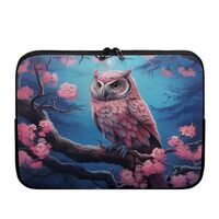TSOVTHRID Pink Owl Cherry Blossom 15 Inch Computer Bag Pouch Water-resistant Tablet Sleeve Lap Top C