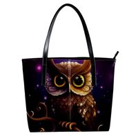 Purses for Women,Tote Bag Aesthetic,Women's Tote Handbags,Abstract Purple Sky Night Owl