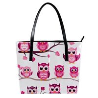 Purses for Women,Tote Bag Aesthetic,Women's Tote Handbags,Cartoon Owl Colorful Pattern
