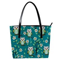 Purses for Women,Tote Bag Aesthetic,Women's Tote Handbags,Autumn Owl Flower Pattern