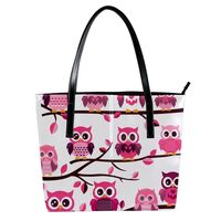 Purses for Women,Tote Bag Aesthetic,Women's Tote Handbags,Cartoon Owl Colorful Pattern