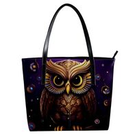 Purses for Women,Tote Bag Aesthetic,Women's Tote Handbags,Abstract Purple Sky Night Owl