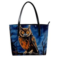 Purses for Women,Tote Bag Aesthetic,Women's Tote Handbags,Forest Night Flying Owl