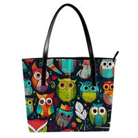 Purses for Women,Tote Bag Aesthetic,Women's Tote Handbags,Cartoon Bird and Owl