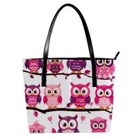 Purses for Women,Tote Bag Aesthetic,Women's Tote Handbags,Cartoon Owl Colorful Pattern