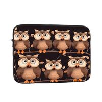 Cute Brown Cartoon Owls Printed Laptop Sleeve Protective Case 12 Inch For Ultimate Protection - Tabl