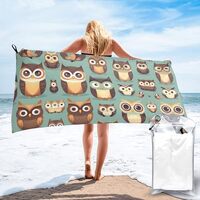PULaif Animal Cartoon Owls Cute Quick Drying Bath Towel,Microfibre Soft Large Bath Towel,Highly Abso