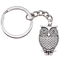 Luxetoys Owl Key Chain Bird Keychains Simple Style Keyring with Double Ring for Bag Charm and Key (T
