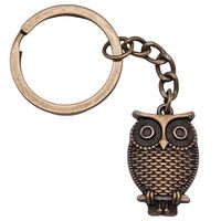 Luxetoys Owl Key Chain Bird Keychains Simple Style Keyring with Double Ring for Bag Charm and Key (T
