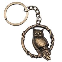 Luxetoys Owl Key Chain Bird Keychains Simple Style Keyring with Double Ring for Bag Charm and Key (C