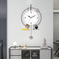 TOHOOYO us Owls Wall Clock, White-black