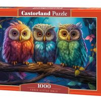 CASTORLAND 1000 Piece Jigsaw Puzzles, Three Little Owls, Animal Puzzles, Colorful Birds, Adult Puzzl