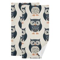 Owl Forest Animal Boho Kitchen Towels Dish Towels Set 2 Decorative Bathroom Towels Soft Hand Towel B