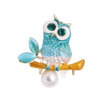 Owl Brooch Crystal Bird Brooch Elegant Bird Fashion Brooch Coat Pin Scarf Clip Decor Wedding Party L