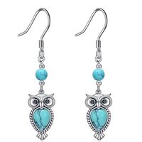 Owl Earring Turquoise Owl Dangle Boho Drop Animals Jewelry for Women