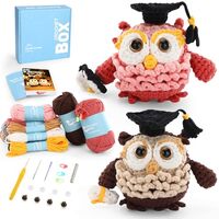 Crochet Kit for Beginners: 2 PCS Owl Starter Crochet Kits with Step-by-Step Video Tutorials and Yarn