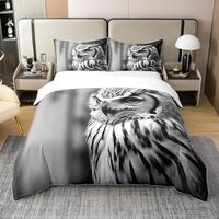 Erosebridal 3D Owl 100% Natural Cotton Comforter Cover Full Size,Grey Owl Bedding Set,Bird Duvet Cov