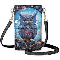 WELLFLYHOM Cartoon Owl Crossbody Bag for Women Small Phone Purse RFID Wallet Bags PU Leather Cross B