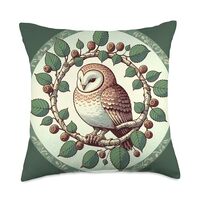 Fat Owl art owls lovers nighttime animals art Throw Pillow
