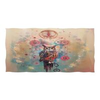 senya Beach Towel for Women Men, Ethnic Style Owl Beach Towel Extra Large Beach Accessories for Swim