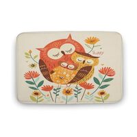 HighonHi Bath Mat Happy Mother's Day Cute Fun Owl Bird Bath Rug Floral Owl Mom & Baby Mama 