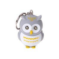 staol Funny LED Light 3D Cartoon Owl Keyring Sound Hooting for Key Chain for Key Gift