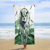 LNDDYTP Watercolor Owl Feather Dreamcatcher Beach Towels Oversized Lightweight Soft,Abstract Green P