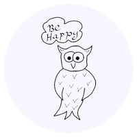 24 x 40mm Round 'Wise owl' Stickers (SK00058660)