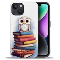 Yicomon Compatible with iPhone 13/iPhone 14 Case, Owl Books Pattern Print Phone Case Durable Fashion