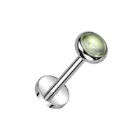 Pierced Owl 18GA ASTM F-136 Implant Grade Titanium Threadless Push-In Bezel Set Natural Stone Flat B