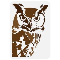 FINGERINSPIRE Watching Owl Painting Stencil 8.3x11.7inch Plastic PET Owl Pattern Stencil for Paintin