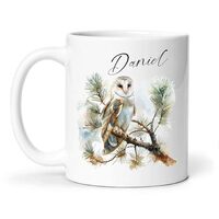 Customized Barn Owl Design On Ceramic Cups, Custom Unique Name Travel Tea Cup Gift For Animal Lovers