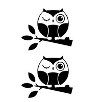 2pcs Owl Decal Sticker for Windows, Cars, Trucks, Tool Boxes, laptops (Black)