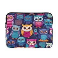 Ethnic Cartoon Owl Laptop Sleeve Case for 13-14 Inch Notebook, Portable Computer Bag Briefcase Table