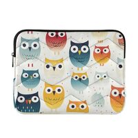Colored Owls Laptop Sleeve Case for 13-14 Inch Notebook, Portable Computer Bag Briefcase Tablet Trav